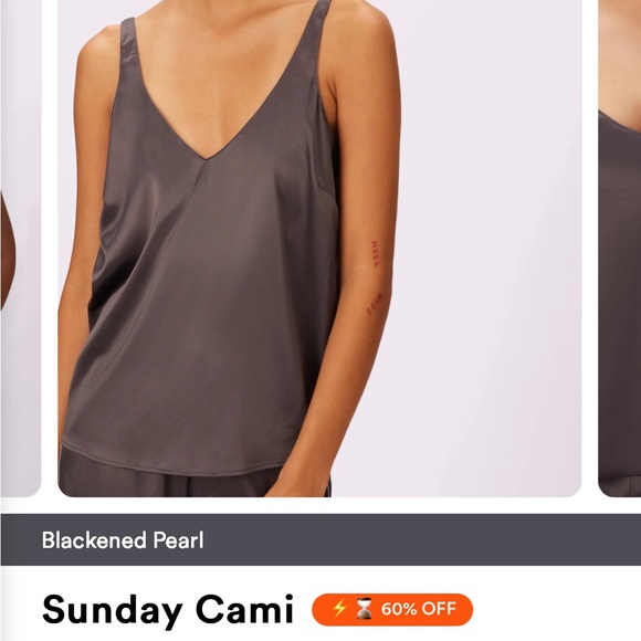 Parade Sunday tie back cami, Blackened Pearl Gray, size extra small - Picture 3 of 8